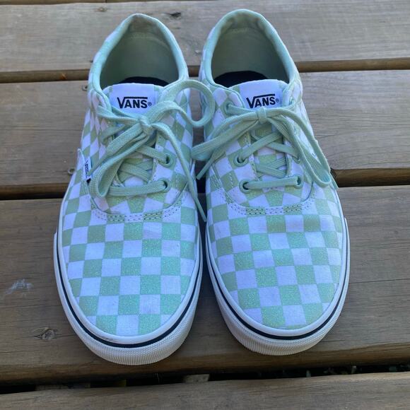 Vans mint green sparkle checkerboard lace up skate shoes - Picture 1 of 8